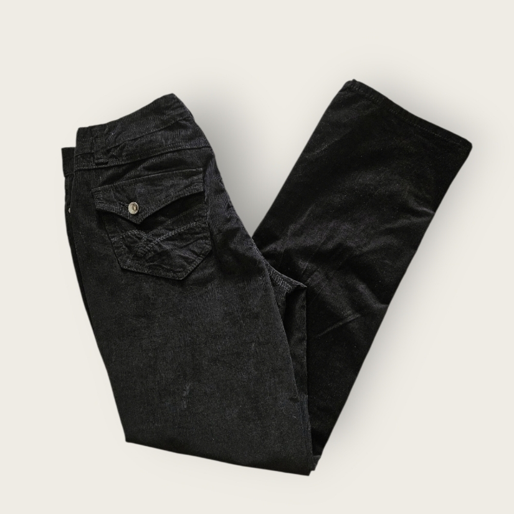 NWT Nine West Black Mid Rise Straight Leg Corduroy Pants Womens Size 12